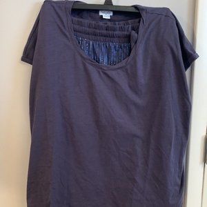 SPLENDID SLUB JERSEY TWIST NECK TEE & BERMUDA SHORT SET 2X NWOT